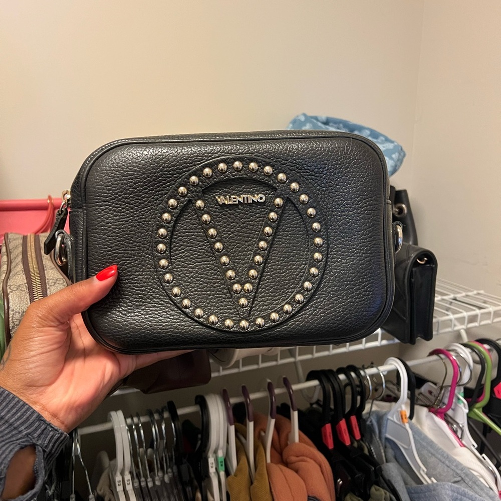 Valentino Black Studded Crossbody Bag